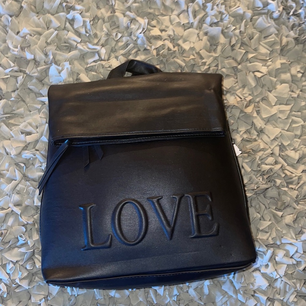 Black “love” backpack